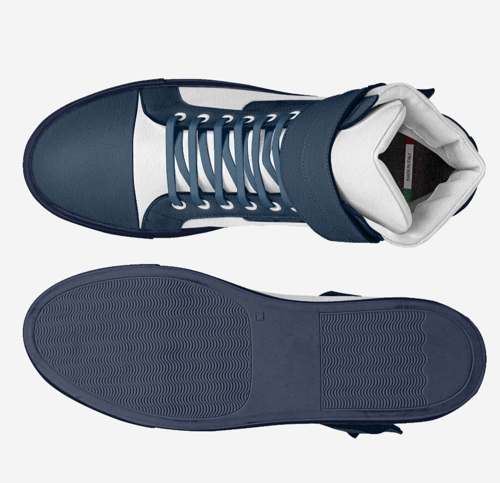 Wali™ Navy & White Italian Suede Luxury Hightops