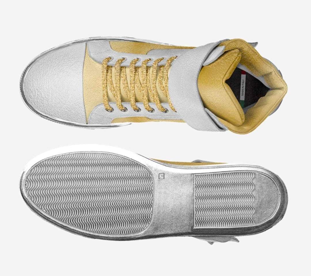 Wali™ Luxe Silver & Gold Italian Suede High Tops with Silver Soles