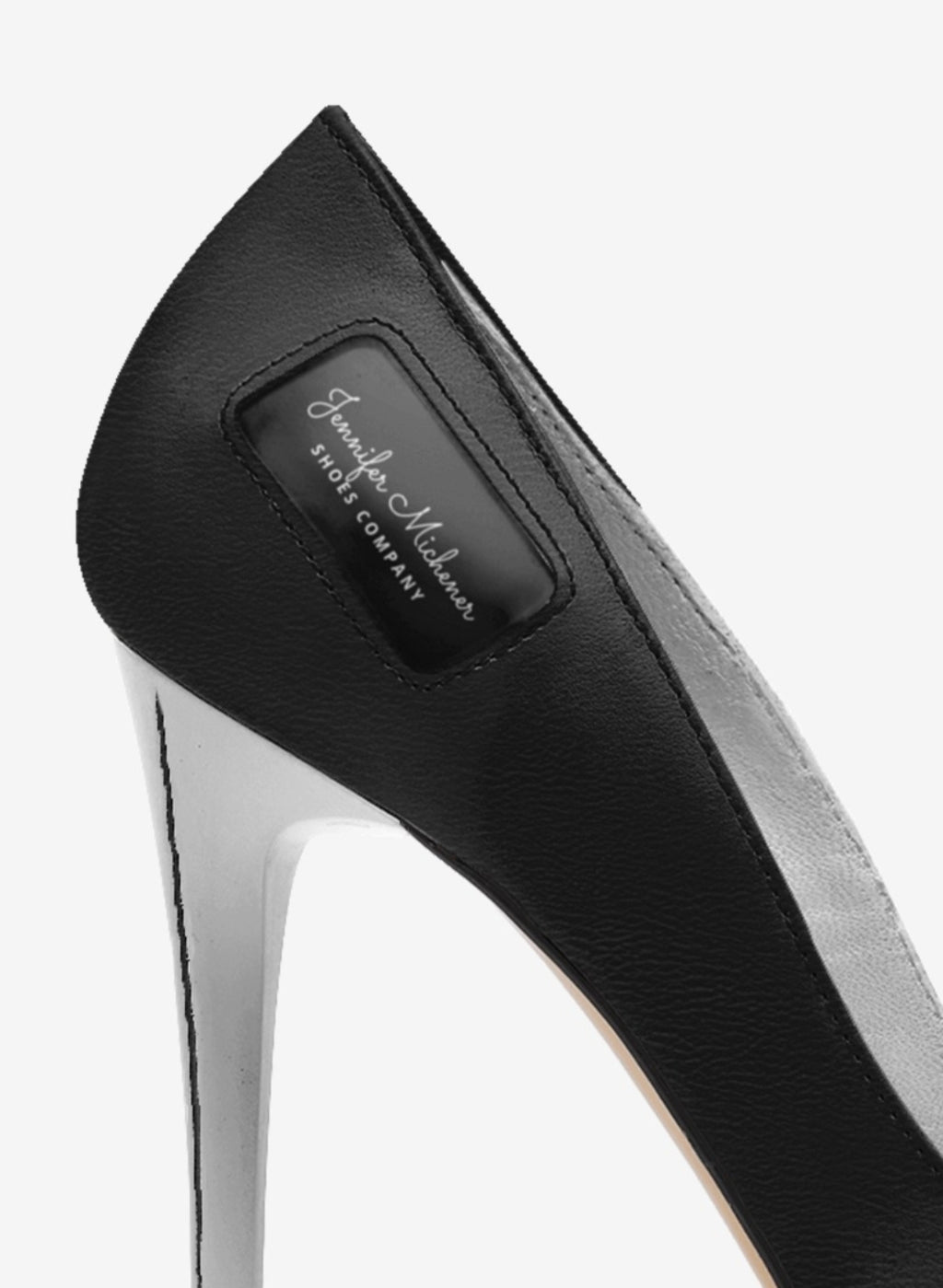 Jennifer Michener Collection™ Luxe Silver & Blaque Stiletto Pumps with a Silver Heel