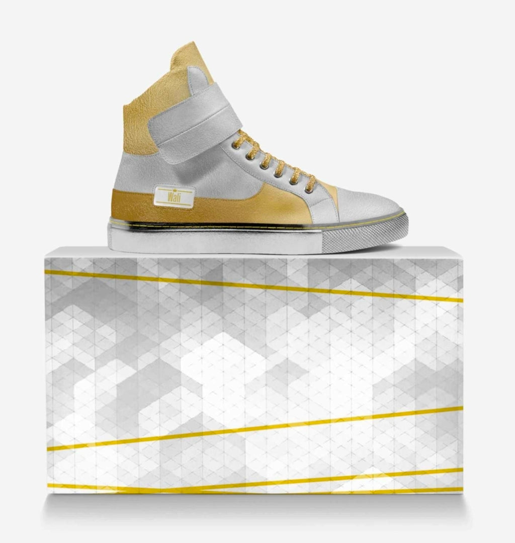 Wali™ Luxe Silver & Gold Italian Suede High Tops with Silver Soles