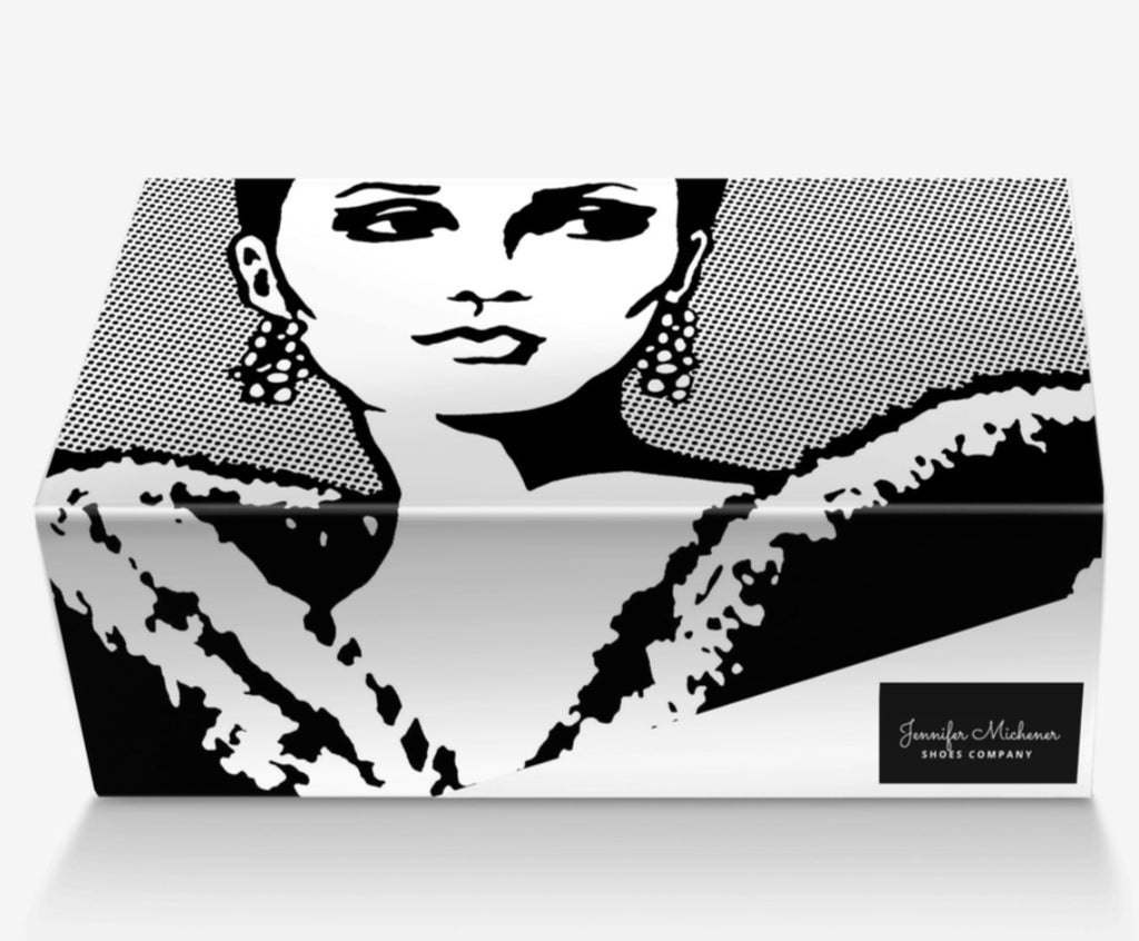 Jennifer Michener Collection™ Luxe Silver & Blaque Stiletto Pumps with a Silver Heel