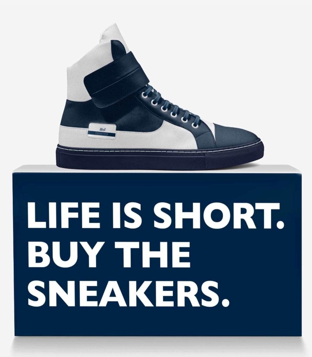 Wali™ Navy & White Italian Suede Luxury Hightops