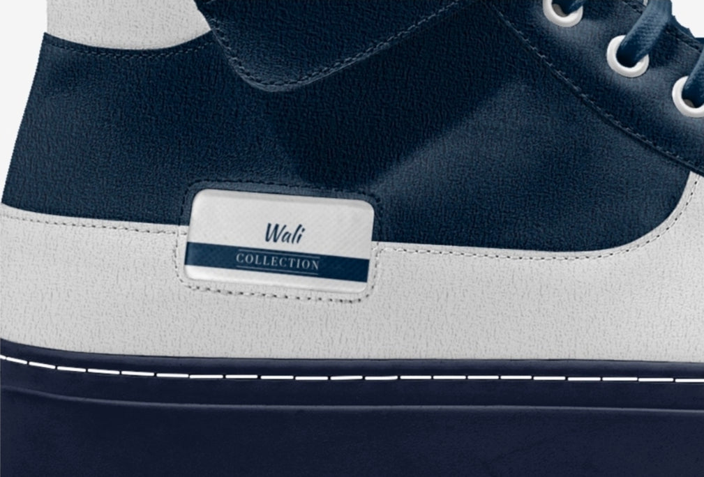 Wali™ Navy & White Italian Suede Luxury Hightops