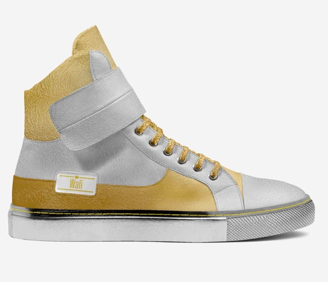 Wali™ Luxe Silver & Gold Italian Suede High Tops with Silver Soles