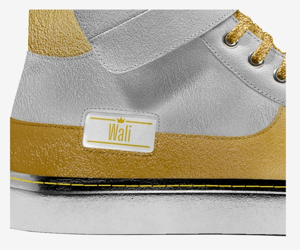 Wali™ Luxe Silver & Gold Italian Suede High Tops with Silver Soles