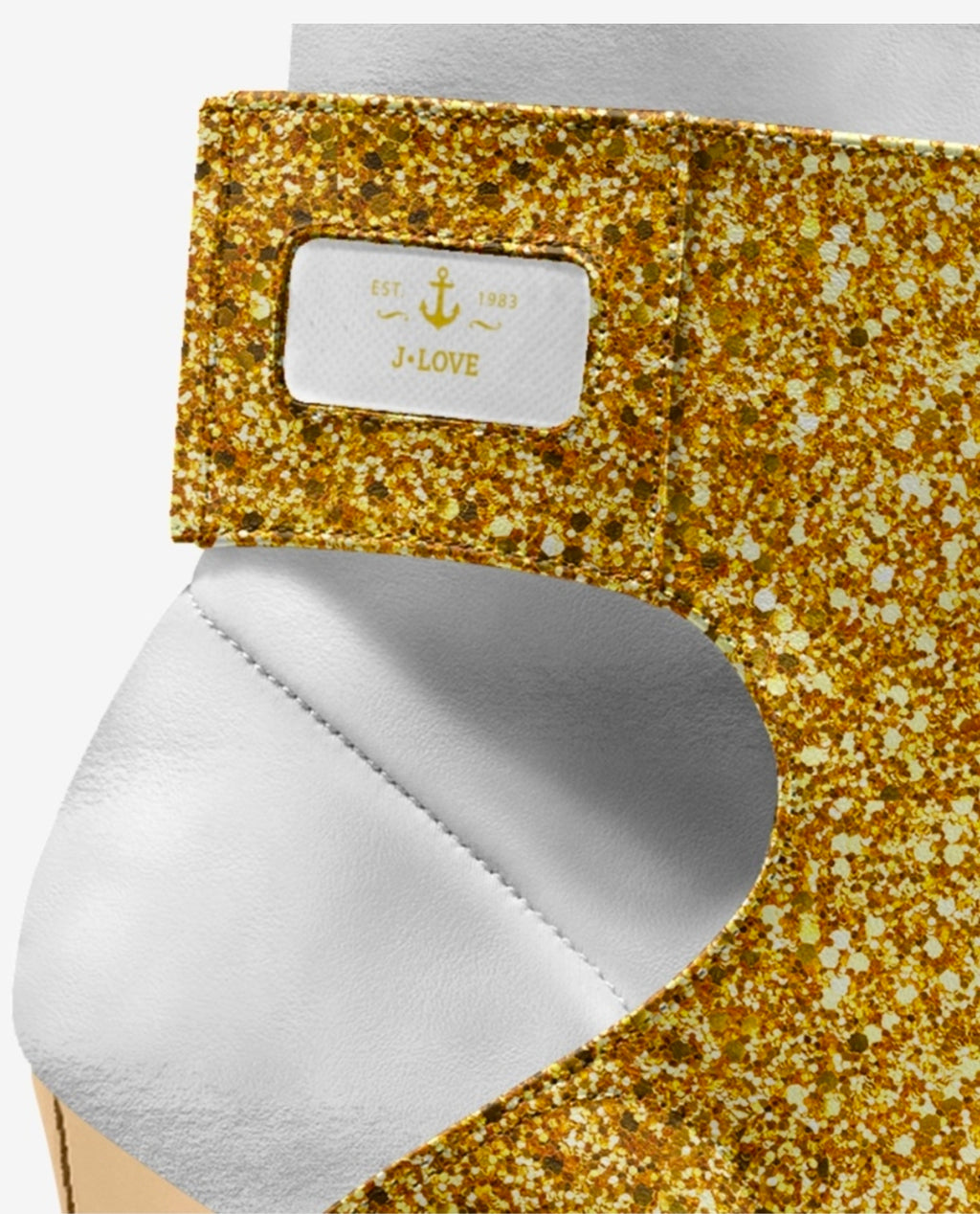 J•LOVE™ Luxe White & Gold Italian Suede Stiletto Ankle Boots