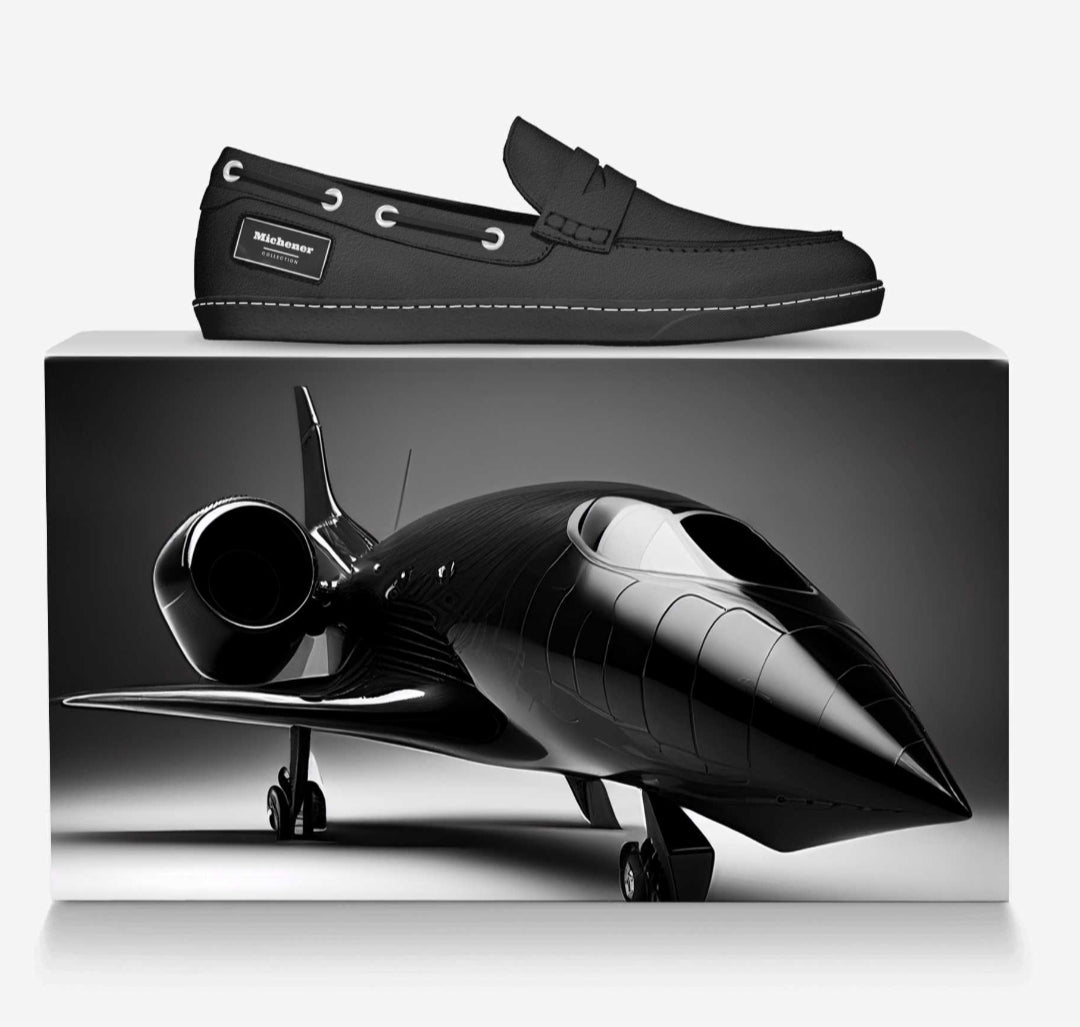 Michener™ Luxe Black Italian Suede Penny Loafers