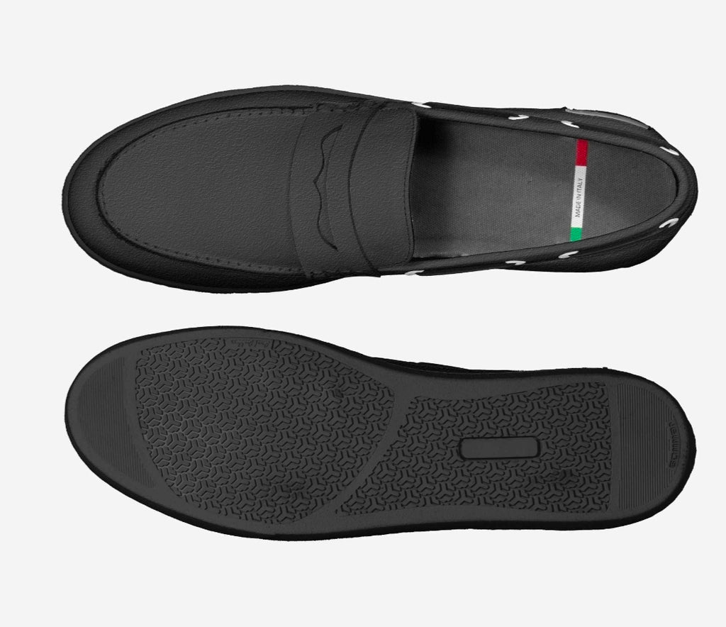 Michener™ Luxe Black Italian Suede Penny Loafers