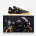 ☆Annalise☆™  Blaque & Gold Luxury Unisex Studded Sneakers | XL Sizes Available