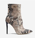 J•LOVE™ Luxe Serpentina Blaque/White Heel Ankle Boots