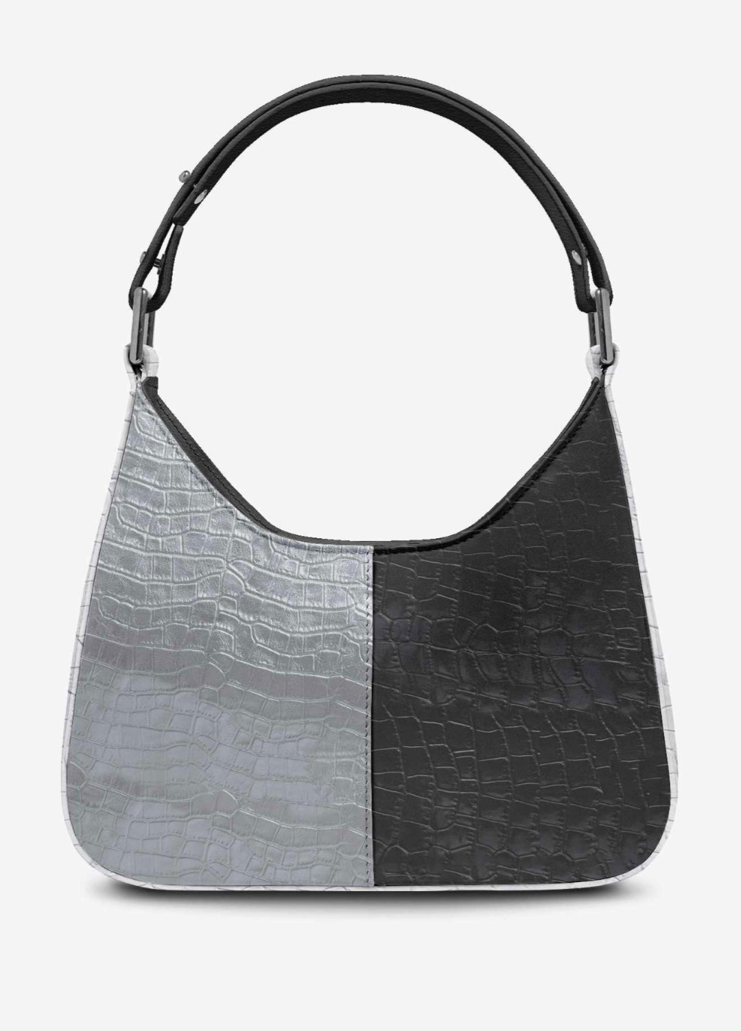 J•LOVE™ Noir Luxe Three-Tone Croc-Print Handbag