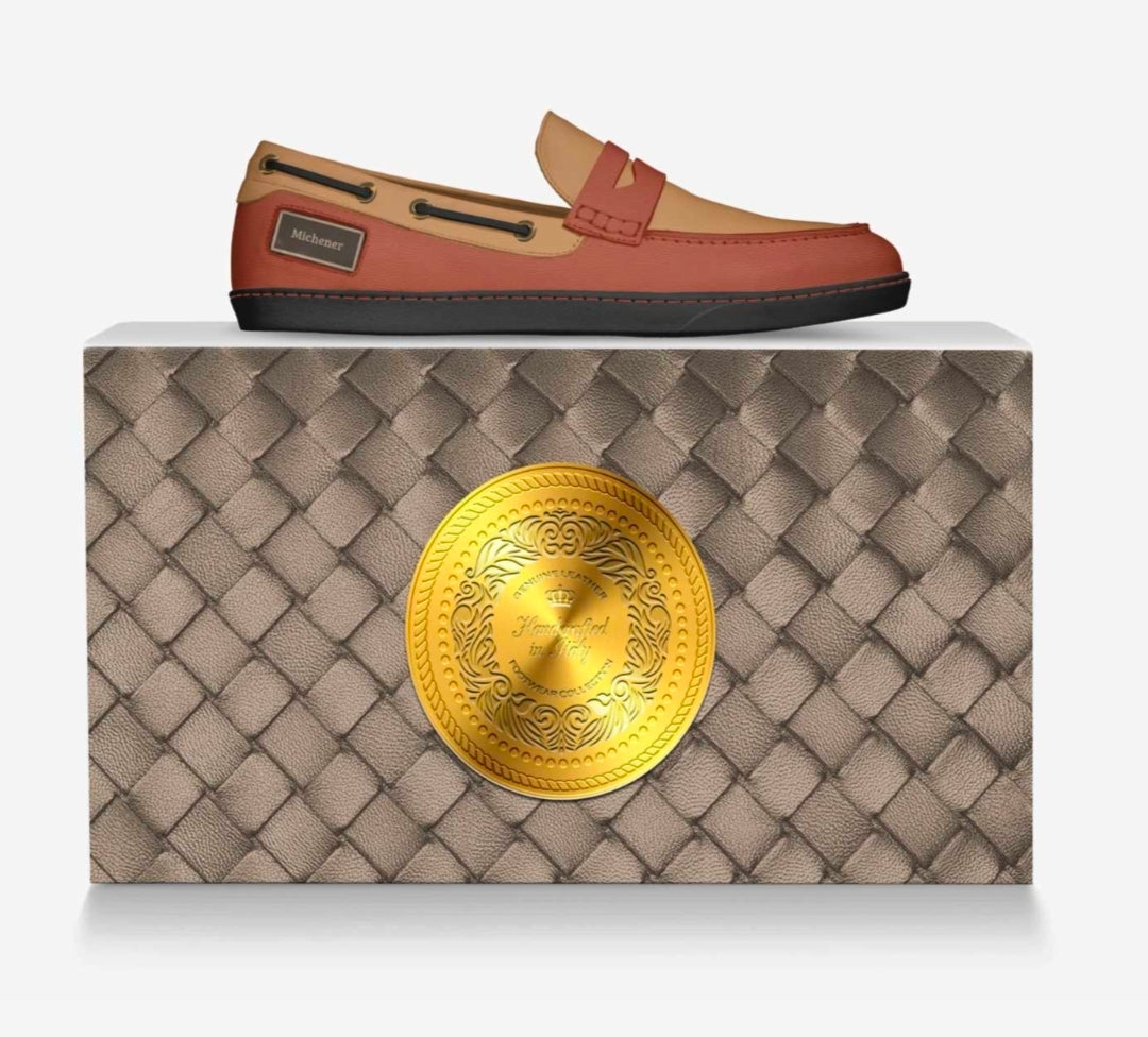 Michener™ Luxe Coral & Tan Penny Loafers