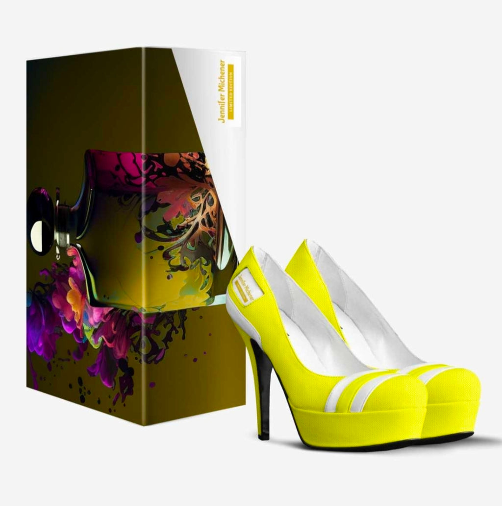 Jennifer Michener™ Luxe Yellow & White Platform Stiletto Heels