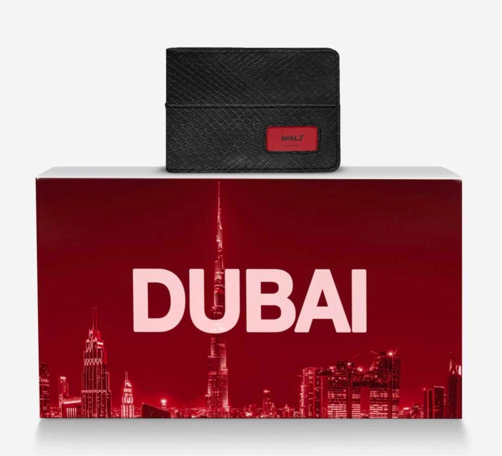 Wali™ Luxe Blaque and Red Python Print Genuine Italian Leather Wallet