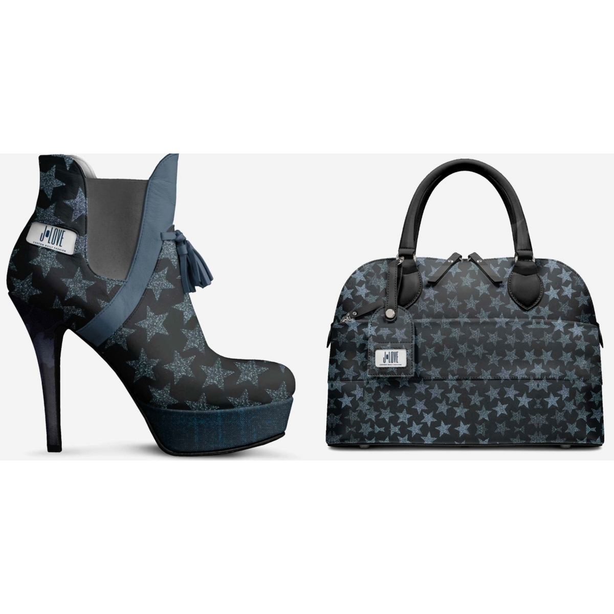 J•LOVE™ Limited Edition Luxe Star Print Eco-Bio Premium Leather Handbag