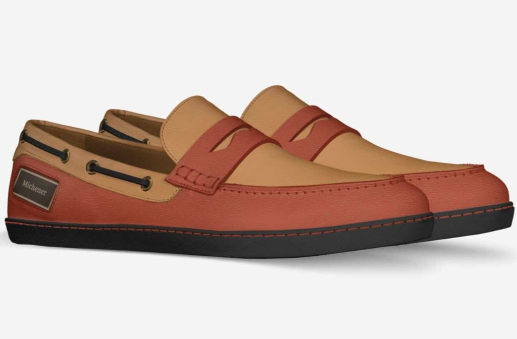 Michener™ Luxe Coral & Tan Penny Loafers