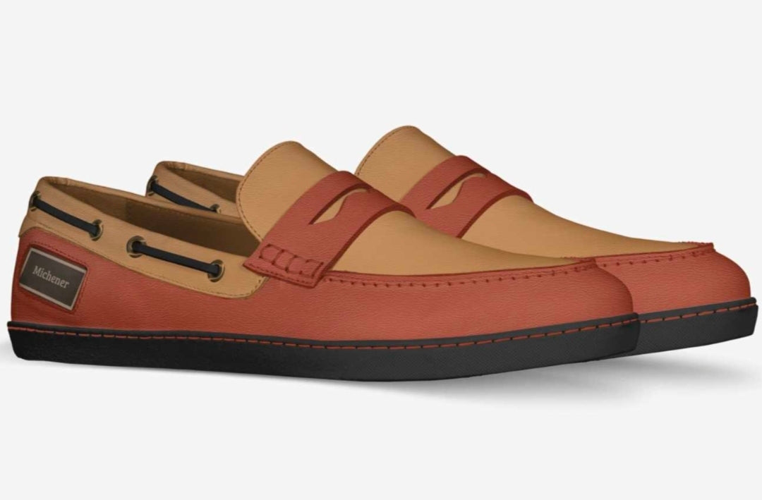 Michener™ Luxe Coral & Tan Penny Loafers