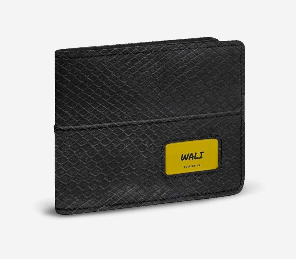 Wali™ Blaque & Gold Luxe Python Print Eco-Bio Premium Leather Wallet