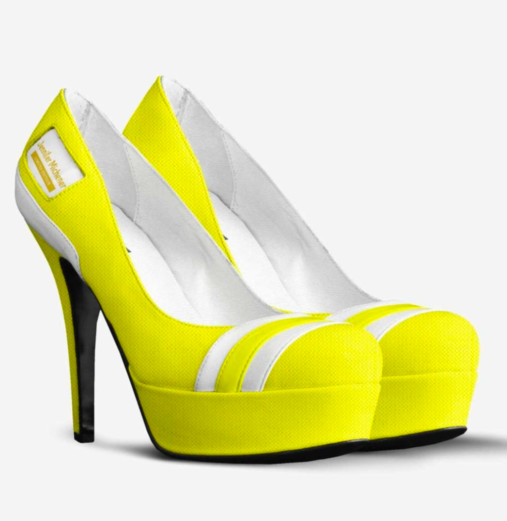 Jennifer Michener™ Luxe Yellow & White Platform Stiletto Heels
