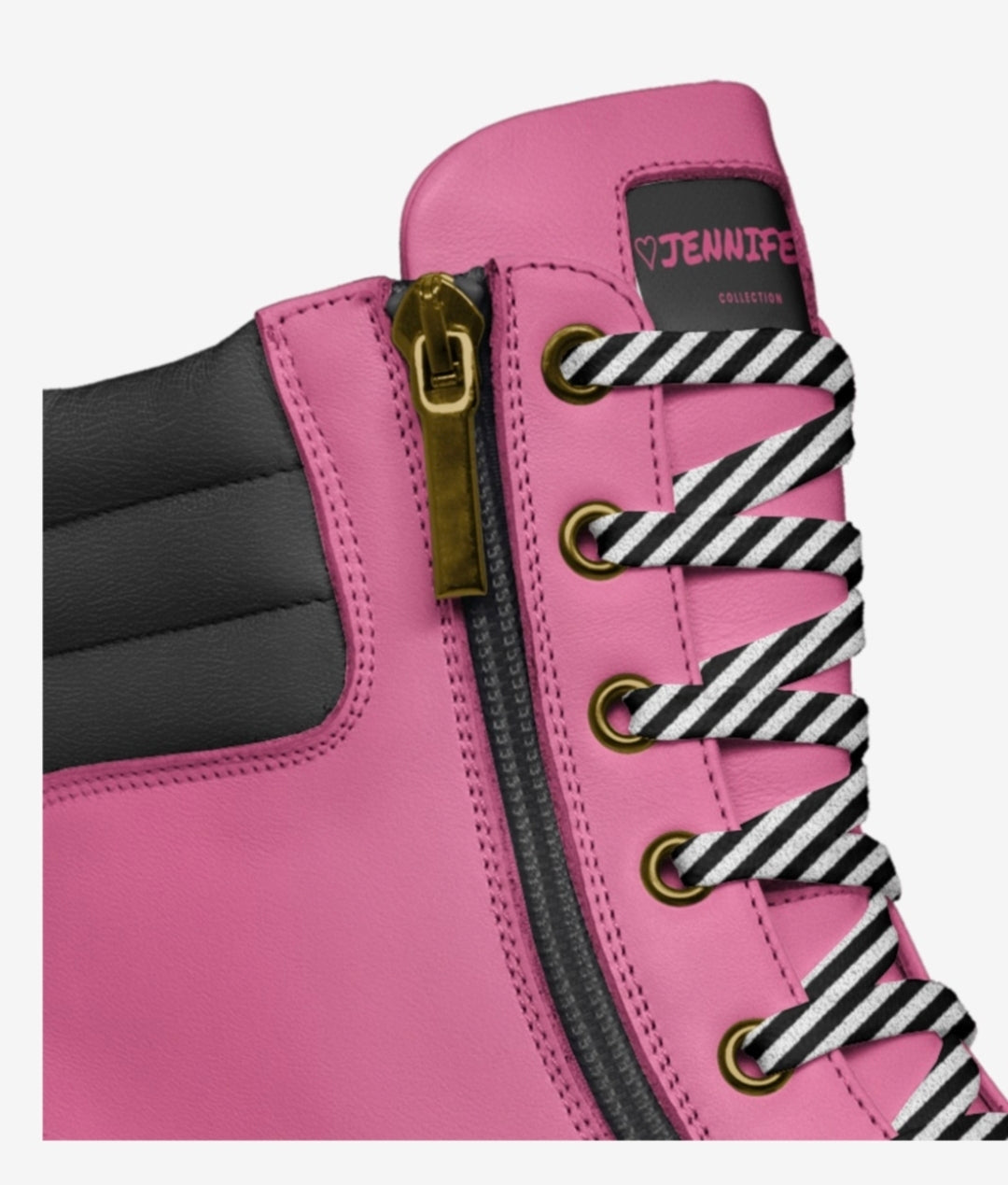 ♡Jennifer♡™ Collection Luxe Pink & Blaque High Top Boots