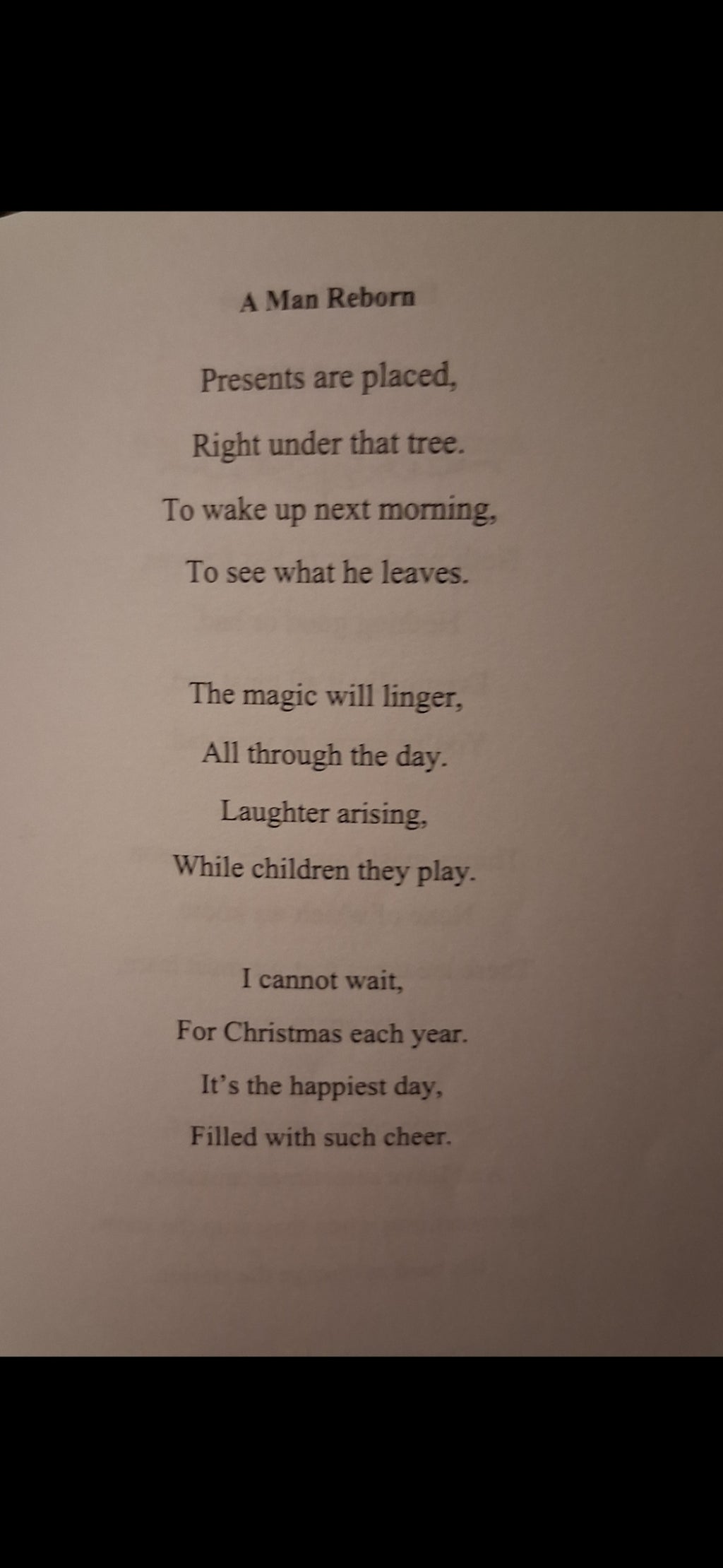 "A Man Reborn" poetry book