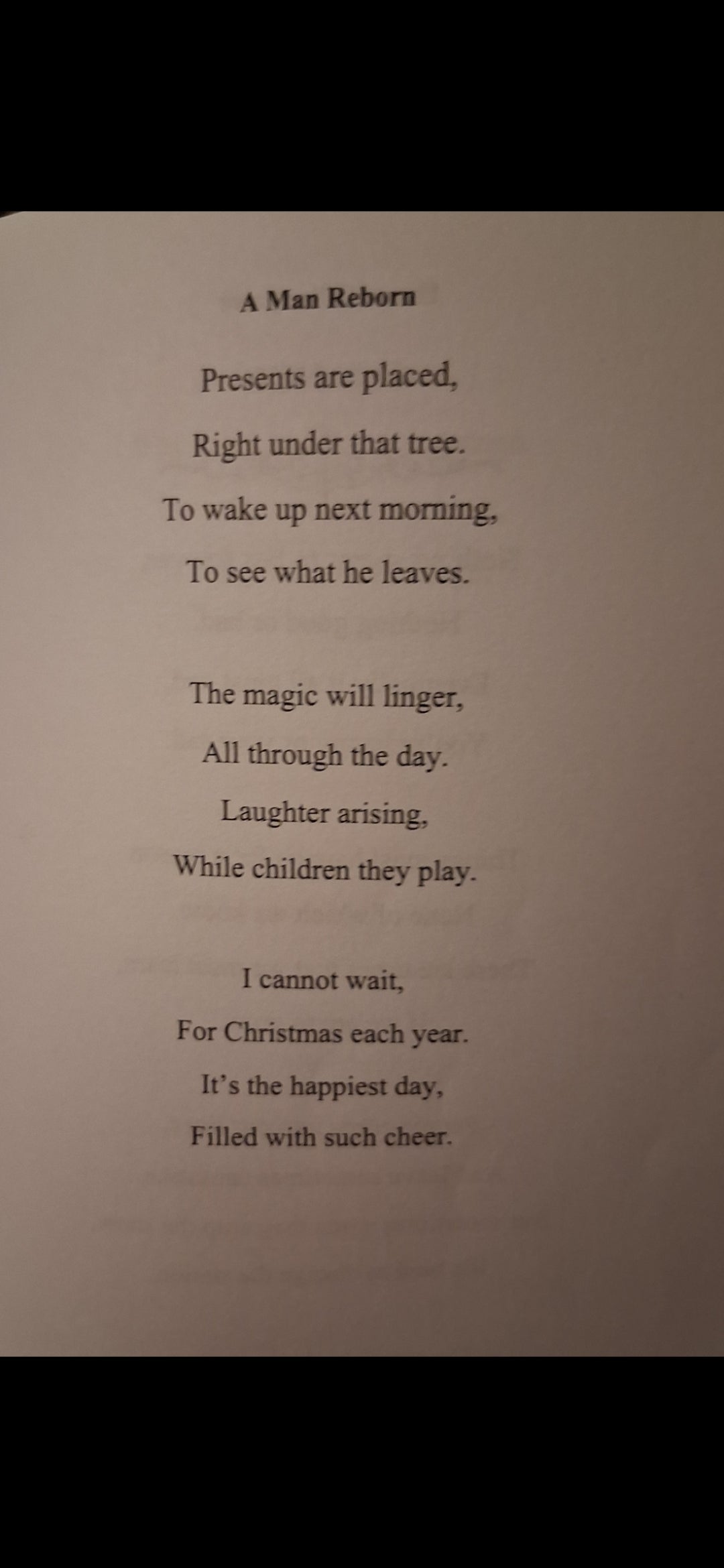 "A Man Reborn" poetry book