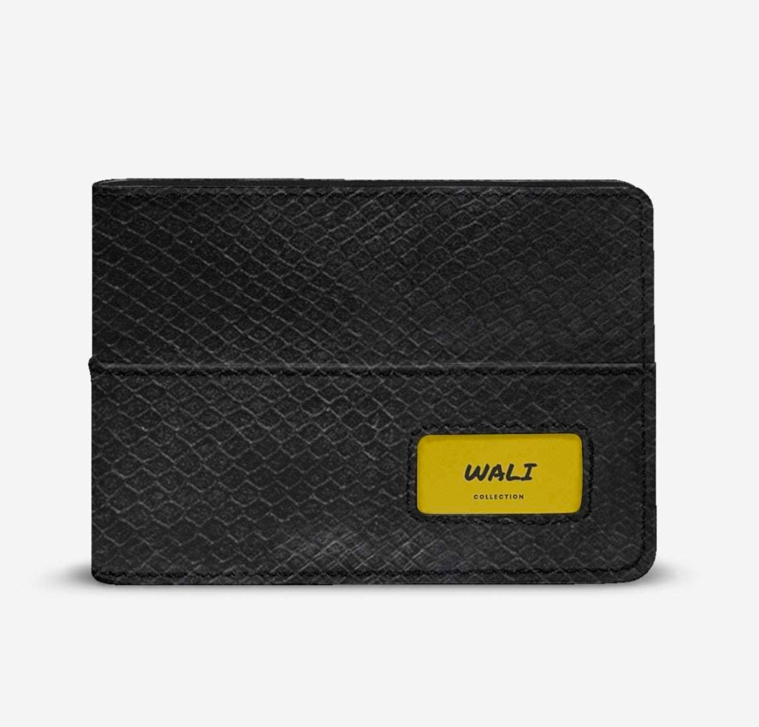 Wali™ Blaque & Gold Luxe Python Print Eco-Bio Premium Leather Wallet