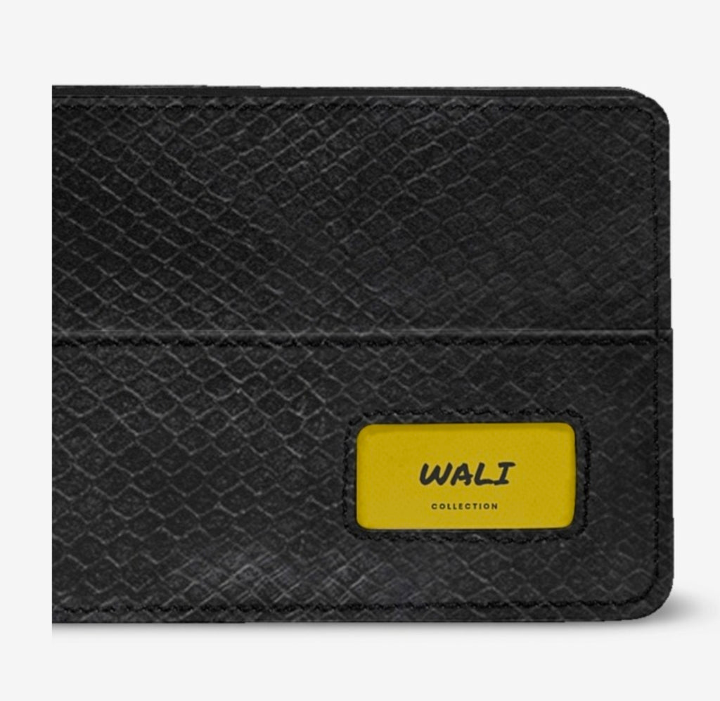 Wali™ Blaque & Gold Luxe Python Print Eco-Bio Premium Leather Wallet