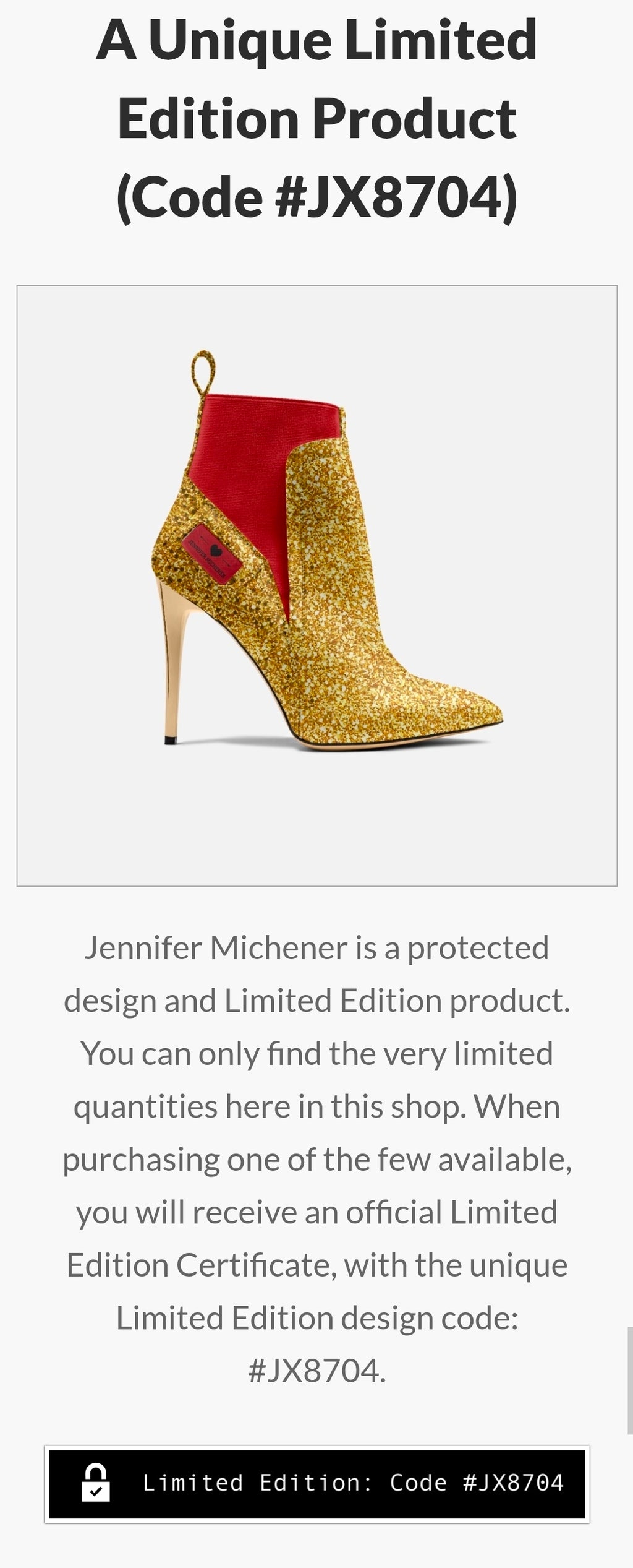 Jennifer Michener™ Luxe Gold and Red Stilettos with Gold Heels
