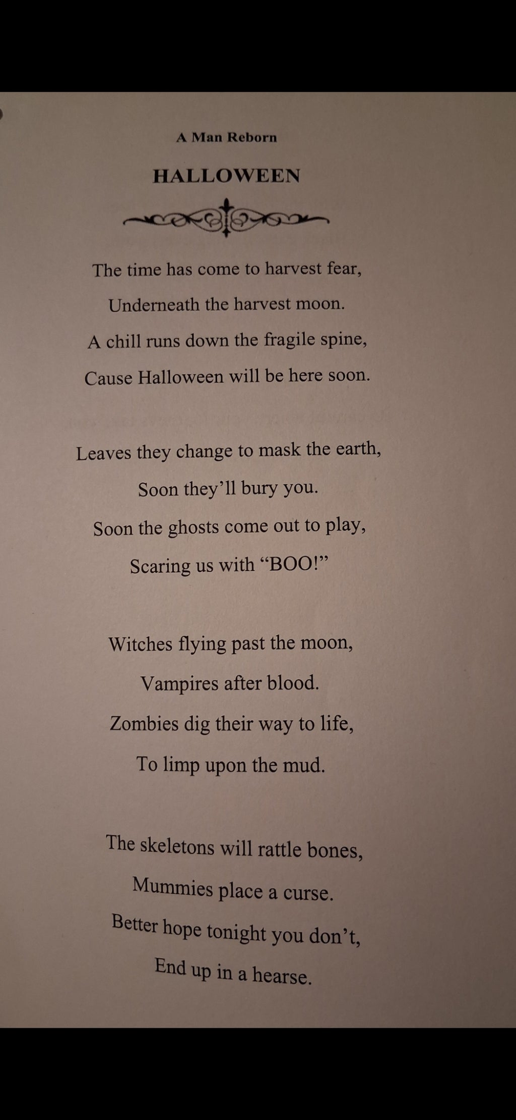 "A Man Reborn" poetry book