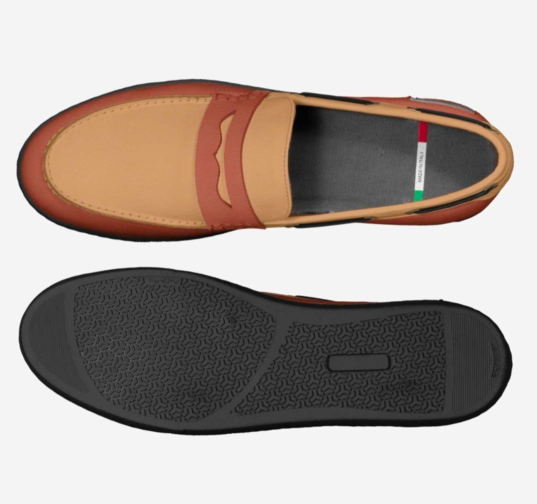 Michener™ Luxe Coral & Tan Penny Loafers