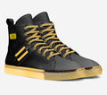 Wali™ Men's Luxe Python Print Black & Gold High Tops with Gold soles and Gold Laces