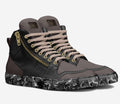 Moxex™ Blaque & Taupe Luxury High Top Sneakers with a Gold Side Zipper