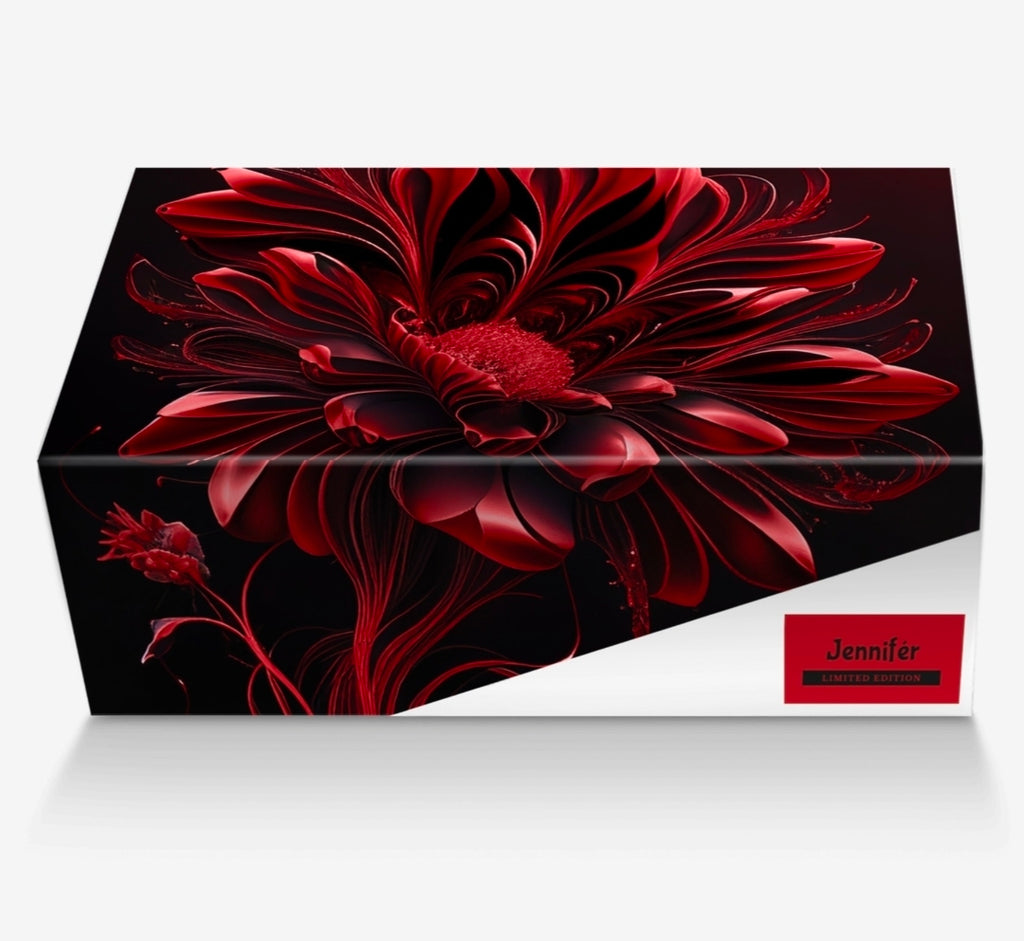 Jennifér™ Limited Edition Luxe Blaque, Gold and Red Eco-bio Premium Leather Python Print Luxe Handbag