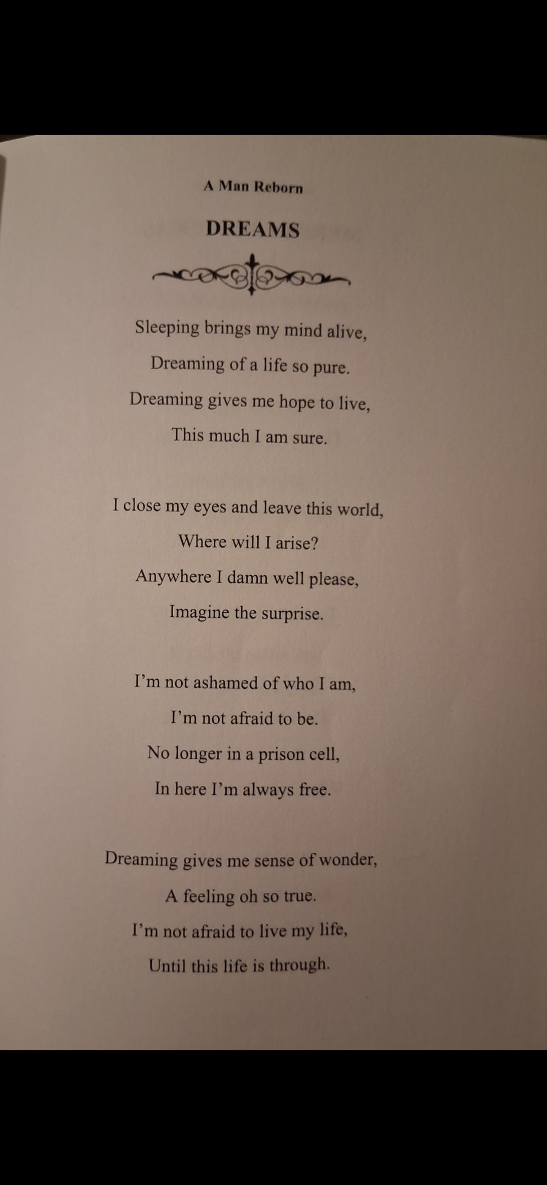 "A Man Reborn" poetry book