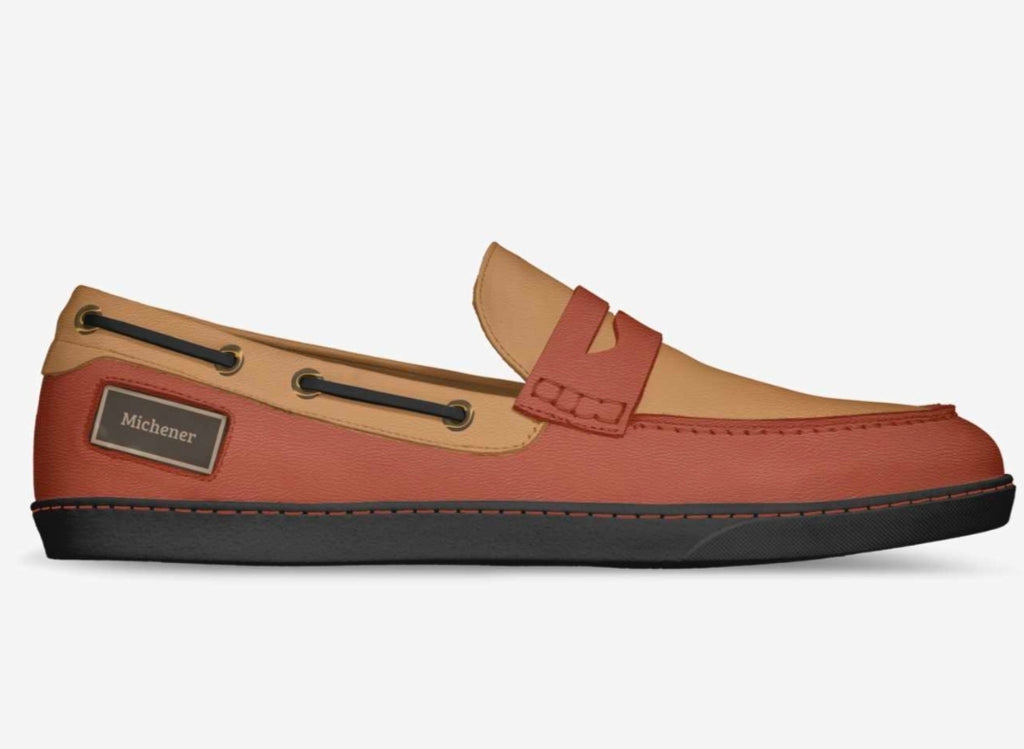 Michener™ Luxe Coral & Tan Penny Loafers