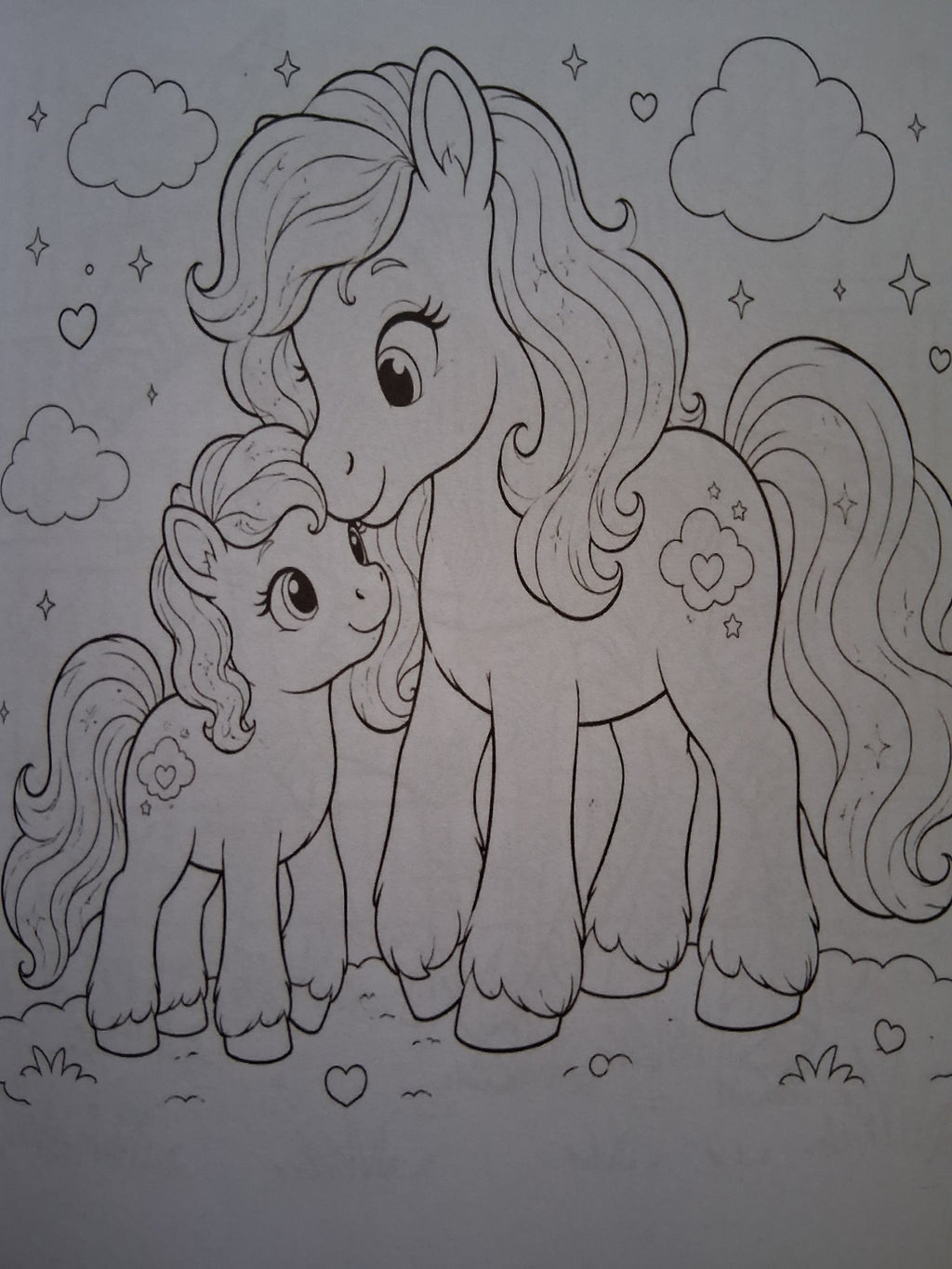 Horses, Unicorns, Pegasus, Ponies & Zebras Coloring Book