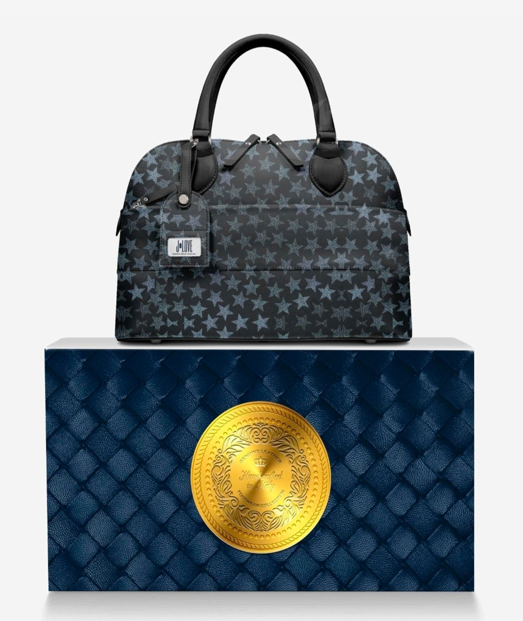 J•LOVE™ Limited Edition Luxe Star Print Eco-Bio Premium Leather Handbag